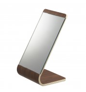 Miroir maquillage en bois marron
