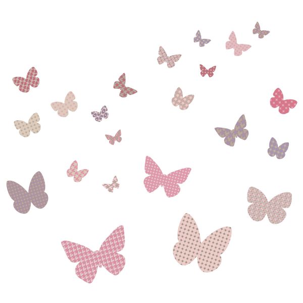 Art For Kids Stickers muraux Papillons, motif rtro - Dim. env