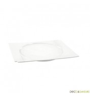 Assiette dessert porcelaine blanche (18x16cm) GRAFIK (x1)