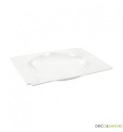 Assiette creuse porcelaine blanche (27x22cm) GRAFIK (x1)