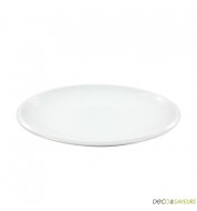 Assiette plate porcelaine blanche (20,5 cm) LIS (x1)