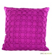 Coussin design soie Nitin Goyal origami (fushia)
