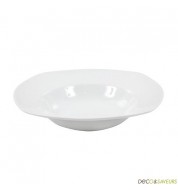 Assiette à pâtes porcelaine blanche carrée (x1)