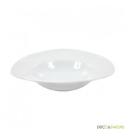 Assiette à pâtes porcelaine blanche triangulaire (x1)