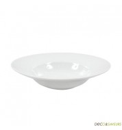 Assiette à pâtes porcelaine blanche ovale (x1)