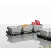 Service apéritif FACTORY raviers blancs et support métal