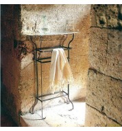 Porte serviette sur pied fer forgé - Tadé