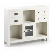 Console d'entrée blanche 6 tiroirs