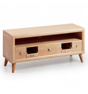 Meuble tv bois 5 tiroirs + étagère