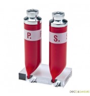 Salière poivrière tube de peinture rouges