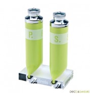 Salière poivrière tube de peinture vertes