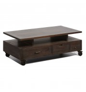 Table basse bois avec roulettes 