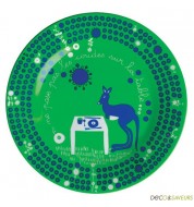 Assiette en mélamine Onze Dixième On ne pose pas les coudes (x1)