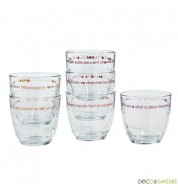 Verres duralex gigogne Onze Dixième (rouge, rose, orange)