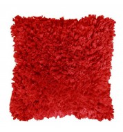Housse de coussin rouge à franges  Romano
