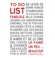 Sticker mural To do list familiale vintage