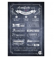 Affiche adhésive Manisfest de la famille ardoise