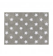 Tapis lavable enfant etoile gris