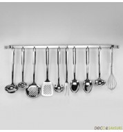 Barre murale à ustensiles de cuisine - 6 crochets - GUSTO