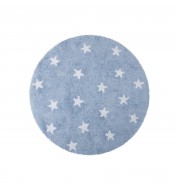 Tapis rond enfant étoile bleu