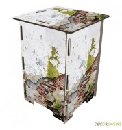 Tabouret en bois imprimé briques défraîchies Werkhaus