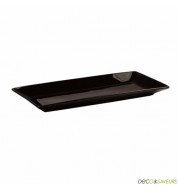 Plat noir en porcelaine rectangulaire YOKO