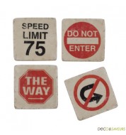 Dessous de verre Road Sign (lot de 4)