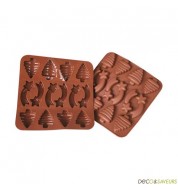 Moule chocolat en silicone (sapins et étoiles)