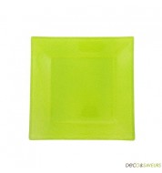 Assiette carrée verte - 15cm (x1)