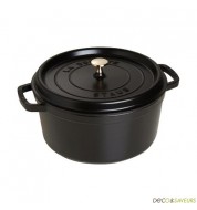 Cocotte en fonte Staub ronde noire - 30 cm