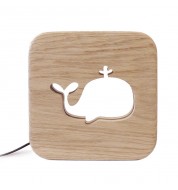Lampe carré Baleine bois naturel