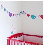 Stickers chambre bébé (guirlande demi-cercles)