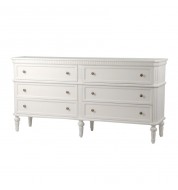 Commode Double 6 Tiroirs Leonie blanche