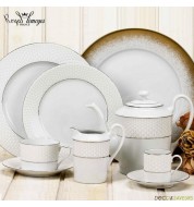 Assiette repas porcelaine Royal Limoges losanges (x1)