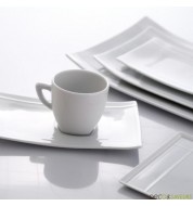 Tasse à café rectangulaires PAGODE en porcelaine (x 6)