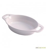 Plat four Staub ovale - blanc (25 cm)