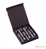 Fourchettes cocktail déco Sambonet - coffret 6 pièces inox