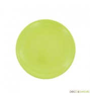 Assiettes dessert vertes faïence (x 6)