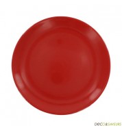 Assiettes repas rouges faïence (x 1)