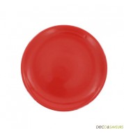Assiettes dessert rouges faïence (x 6)