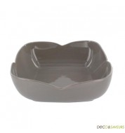 Saladier en grès taupe