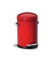 Poubelle salle de bain rouge