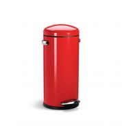Poubelle cuisine acier rouge 30 L