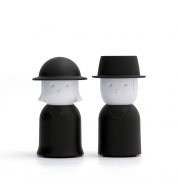 Salière et poivrière Mr&Mrs noir Qualy