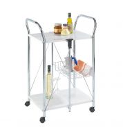 Desserte cuisine pliable blanche