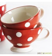 Tasse à thé Gros pois rouge 40cl (x1) Déjeuner sur l'herbe