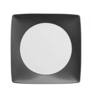 Assiette carrée en porcelaine Thomas - grise plate 28 cm (x6)