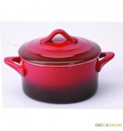Mini cocotte ronde en grès rouge (à l'unité)
