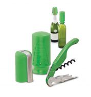 Set vin et champagne Pulltex - 3 pièces (vert)