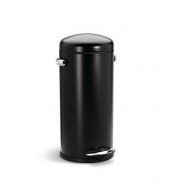 Poubelle cuisine acier noire 30 L